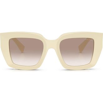 Miu Miu 51mm Square Gradient Sunglasses in Milk /Clear Gradient Brown at Nordstrom