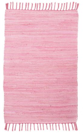 THEKO Alfombra reversible de algod&oacute;n tejida a mano - rosa - 160x230 cm