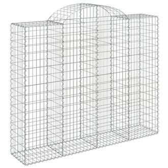 Berkfield Home Decorative Arched Gabion Baskets 6 pcs 200x50x160/180 cm Galvanis in Silver