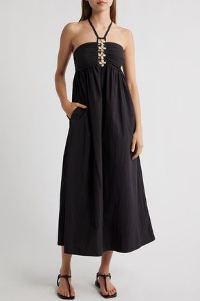 Rails Palazzo Halter Midi Dress in Black at Nordstrom, Size X-Small