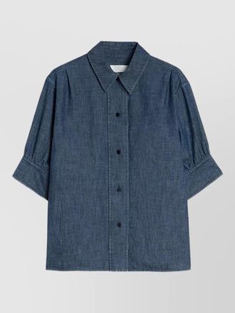 Jil Sander denim shirt collared dropped shoulder rounded sleeves