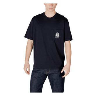 A|X Armani Exchange Katoenen T-shirt met zak - Heren - T-shirts - Blauw - S - Katoen - Tops