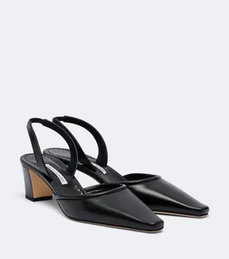 Manolo Blahnik Vendona leather slingback pumps