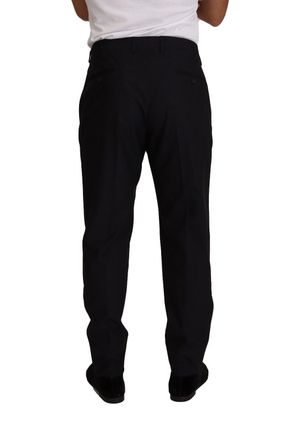 Dolce & Gabbana Mens Blue Wool Silk Formal Trouser Dress Pants Virgin