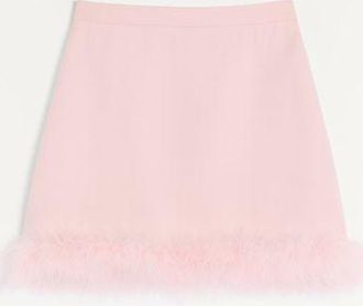 Valentino Gonna Corta In Crepe Couture Con Piume Donna ROSE 36