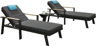 Higold 3-teiliges Design Gartenliege-Set Nofi - Schwarz