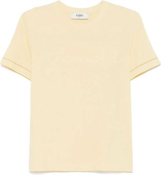 Fendi T-shirt con logo - Giallo