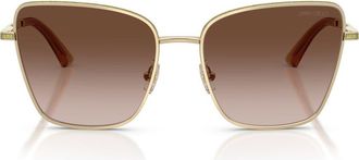 Jimmy Choo London 55mm Gradient Square Sunglasses in Pale Gold /Gradient Brown at Nordstrom