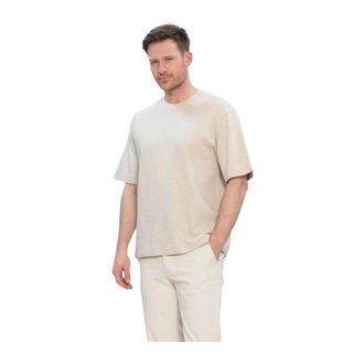 Profuomo T-Shirt Ronde Hals Zware Katoen - Heren - Tops - Beige - Maat: XL Katoen