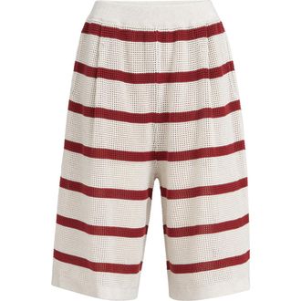 Brunello Cucinelli Cotton net knit Bermuda shorts in Bordeaux at Nordstrom, Size Xx-Small Eu