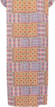 Carolina K Valerie Kaftan Midi Dress In Mix Tiles Rose