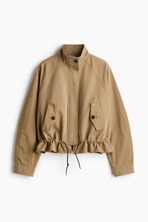 H&M Jacke aus Baumwolltwill - Dunkelbeige