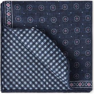 Brunello Cucinelli Silk pocket square in Navy Blue at Nordstrom