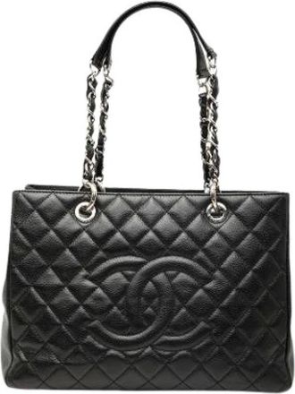 Chanel Pre-owned The Grand Shopping Tote - Dames - Vintage Shopper - Zwart - ONE Size - Leer - Vintage