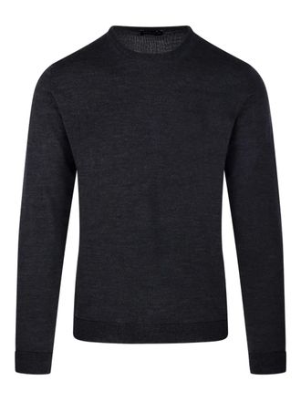 Roberto Collina crew-neck long-sleeve sweater - men - Fabric - 52 - Black