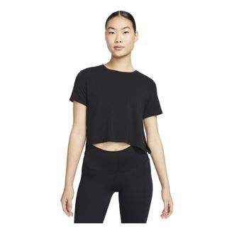 Nike (WMNS) Nike Solid Color Round Neck Loose Short Sleeve T-shirt Black DM7026-010