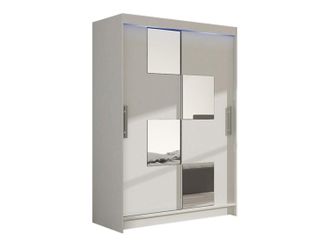 Mirjan24 Armario Closico Pacron Iii, Blanco, 200x120x58cm, Puertas De Armario: Correderas, N&uacute;mero De Estantes: 5, Led