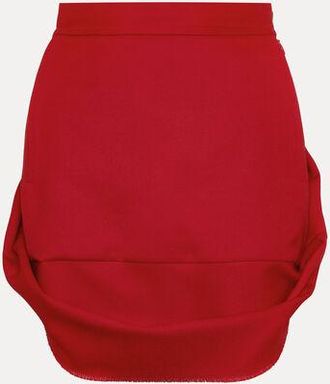 Vivienne Westwood Mini Frame Skirt Wosted Wool Red 38 Women