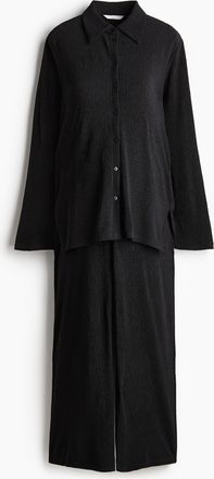 H&M MAMA Before & After Jersey-Set mit Struktur - Schwarz