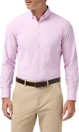 Mizzen+Main Leeward Trim Fit Gingham Button-Up Shirt in Pink Salt Crew Gingham at Nordstrom, Size X-Large