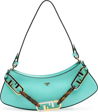 Fendi Pre-owned Womens Fendigraphy Small Shoulder Bag - Turquoise Leather - One Size