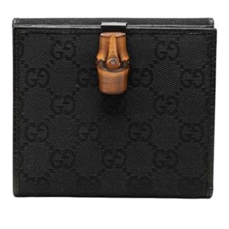 Gucci Pre-owned Wallets, female, Black, Size: ONE SIZE Pre-owned Canvas Wallet