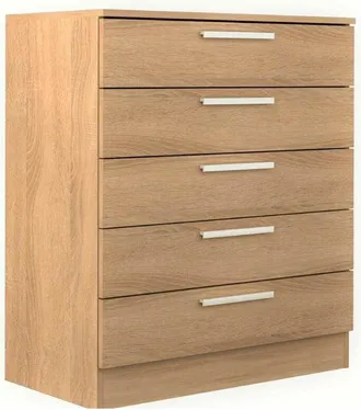 Home Heavenly Home Heavenly - C&oacute;moda De 5 Cajones Cube, De Madera Aglomerada, Sistema De Apertura Con Bisagras, Tiradores Rectos Acabado Mate Color: Blanco