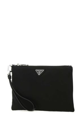 Prada Mens Black Re-Nylon Clutch Nero Poliammidericiclata-Vitello Beauty Case Accessory