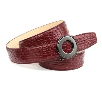 Anthoni Crown Lederg&uuml;rtel ANTHONI CROWN, Damen, Gr. 100, rot, Rindsleder, unifarben, G&uuml;rtel Lederg&uuml;rtel, mit auffallender Schliesse, abgesteppte R&auml;nder, helle R&uuml;cks