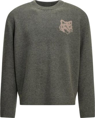 Maison Kitsun&eacute; Jersey Fox Head con cuello redondo - Knitwear - Hombre - Gris - XL