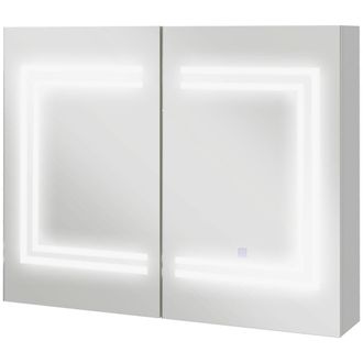 Kleankin Armario de ba&ntilde;o 80x15x65 cm blanco brillante
