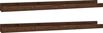 Deco Wood Pack 2 estantes de madera maciza flotante tono nogal 50x7cm