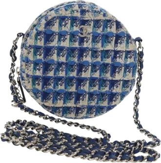 Chanel Pre-owned Vintage Canvas Schoudertas - Dames - Vintage Schoudertas - Blauw - ONE Size - Vintage