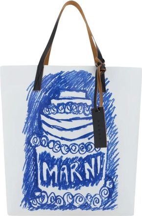 Marni Tassen, Dames, Veelkleurig, ONE Size, Leer, Tribeca Cake Logo Tote Bag