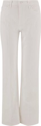 Mother White Straight High Rise Jeans