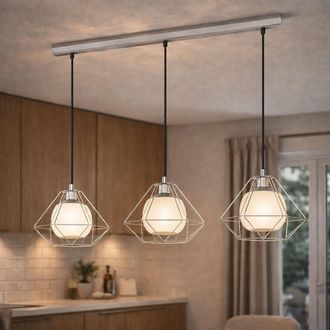 Pagazzi Burton 3 Light Polished Chrome Ceiling Pendant Bar in Silver