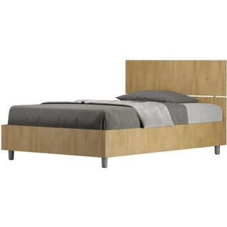 ITYhome Ityhome - Letto una piazza e mezza contenitore 120x190 testata dritta quercia Demas
