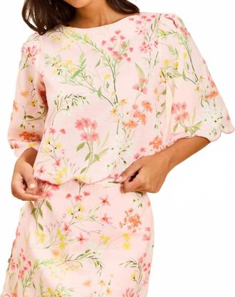 Mestiza New York Charlize Scallop Top In Rose Vines