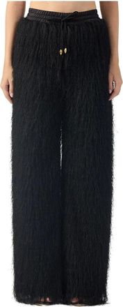 Just Cavalli Pantalones con Flecos - Trousers - Mujer - Negro - M