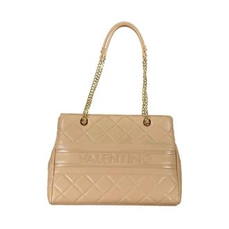 Mario Valentino Tassen, Dames, Bruin, ONE Size, Beige Handtas met Kettinghandvatten