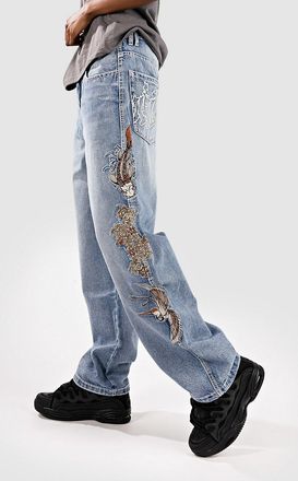 Ninth Hall Idle Embroidered Jeans blau