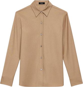 Theory Straight Shirt In Sleek Flannel