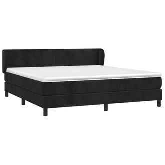 vidaXL Vidaxl - Cama Box Spring Con Colch&oacute;n Terciopelo Negro 180x200 Cm