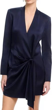 Cinq &agrave; Sept Irma Long Sleeve Dress In Blue
