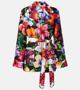 Dolce & Gabbana Floral belted silk shirt