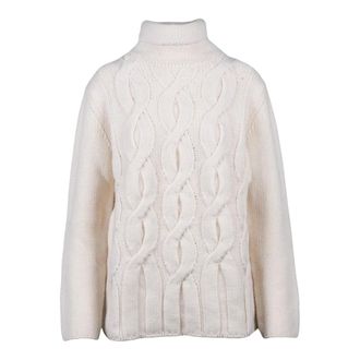 KANGRA Cable Knit Sweater - Dames - Truien - Wit - Maat: L Wol