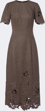 Oscar De La Renta Wool, silk, and cashmere midi dress