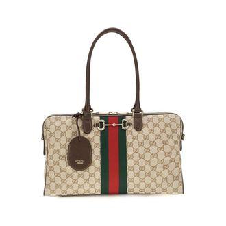 Gucci Paparazzo Web-stripe Tote Bag - Bags - Mujer - Beige - ONE SIZE
