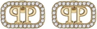 Philipp Plein Lettering Crystal Earrings - Dames - Oorbellen - Geel - ONE Size - Accessoires
