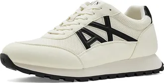 A|X Armani Exchange Drop Sneaker Mens Shoes Off-White/Black : 10M (US Mens 11.5) M, Synthetic